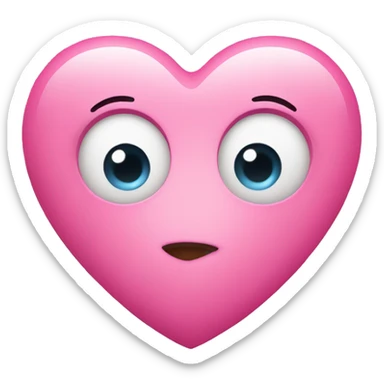 Pink heart with a cute eyes sticker