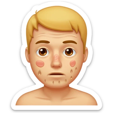 man with lots of acne sticker