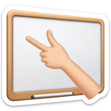 Hand holding Woodstick pointing whiteboard sticker
