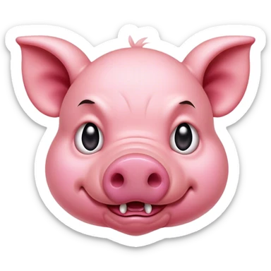 very angry piglet ready to attack sticker