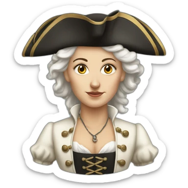White Pirate woman in 18th century sticker