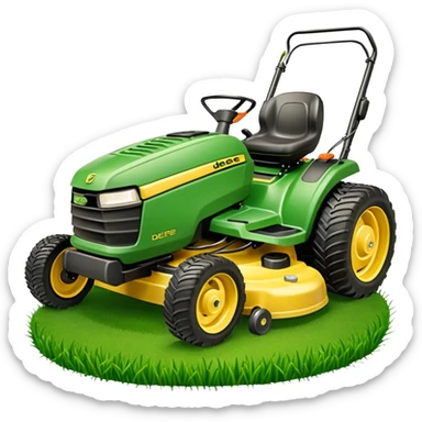 Johb Deere Lawn mower together with a few grass clippings, max 128kb, 100x100px sticker