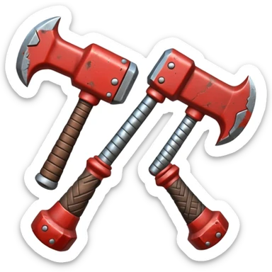 croisement de 2 marteaux (en mode duel, qui des deux va gagner) sticker
