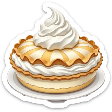 cream pie dessert with whipped cream sticker