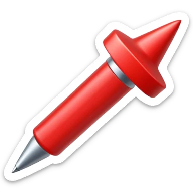 red pushpin with sharp metal tip sticker