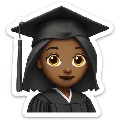 Girl with a Graduation gown sticker