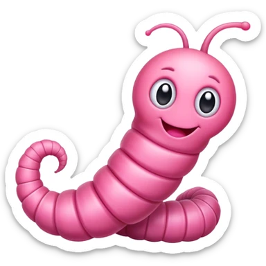 Stinky cutie worm sticker