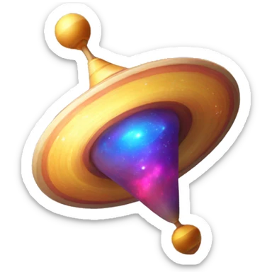 spinning top galaxy sticker