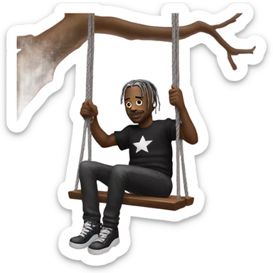 Travis Scott on a swing  sticker