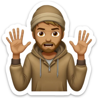 homeless guy mugging someone sticker