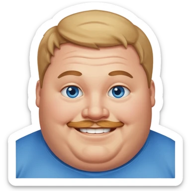 fat guy blue eyes  sticker