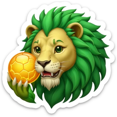 Alchemist style green lion devouring sun sticker