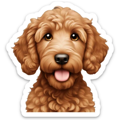 Reddish brown goldendoodle puppy sticker