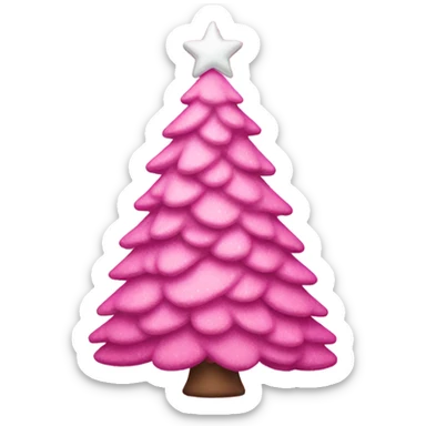 Pink Christmas tree sticker