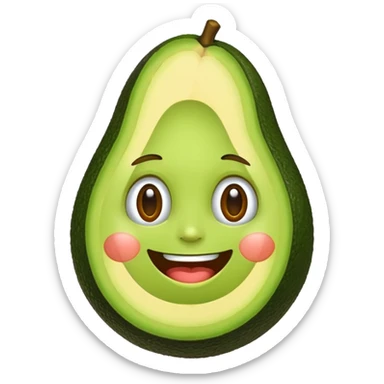 avocado with a face sticker