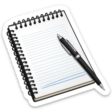 libreta con plum escribiendo sticker