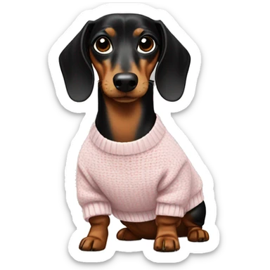 Dachshund wearing chanel Sweater  sticker