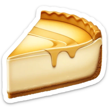 Cinematic Realistic Sernik Dessert Emoji, showcasing a rich, creamy cheesecake with a golden crust rendered with delicate textures and inviting, soft lighting. sticker