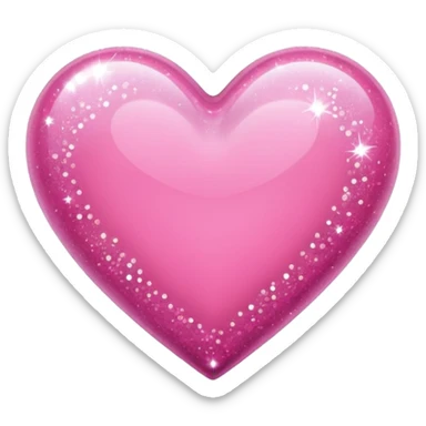 glitter pink heart sticker