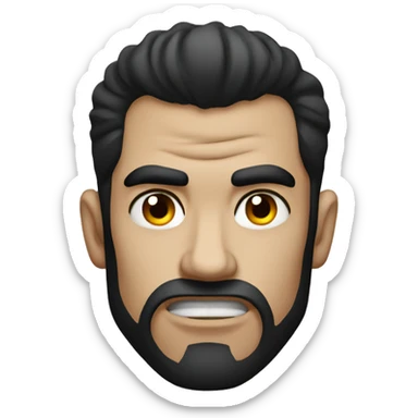 dark haired tattoo guy looking angry sticker