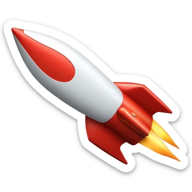 Red rocket ship sticker