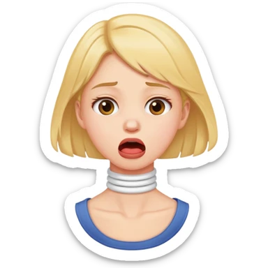 A girl choking her own neck sticker