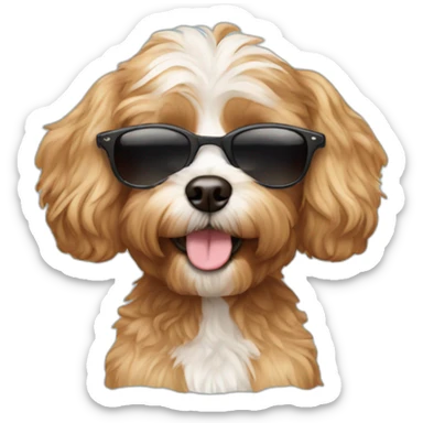 cavapoo with sunglasses sticker