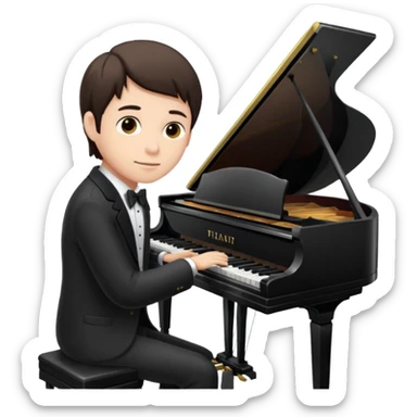 a pianist is playing the piano sticker