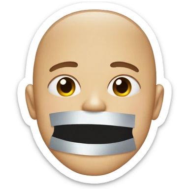 emoji duct taped mouth sticker