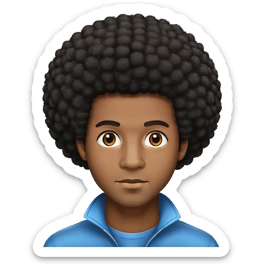 A black dude with a medium Afro sponged hair sticker