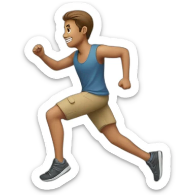 Running from the side in casual attire sticker