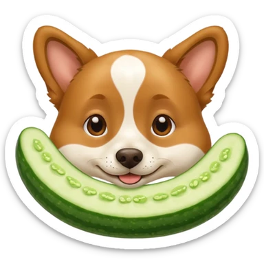 dog relaxing spa with cumcumbers sticker