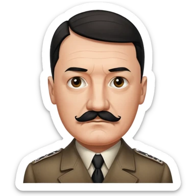 Je veux un emoji représentant adolf Hitler portant une moustache noir et carré rajoute son symbole  sticker