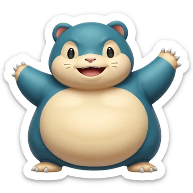 Happy new year Snorlax icon sticker