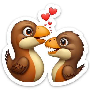 A sparrow kiss a trex sticker