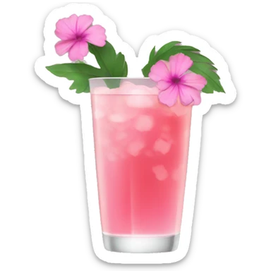Cocktail with pink flowers sticker