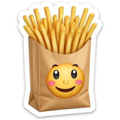 French fries in bag sticker