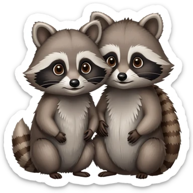 Raccoons in love sticker