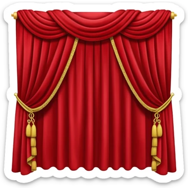 Simple red curtains  sticker