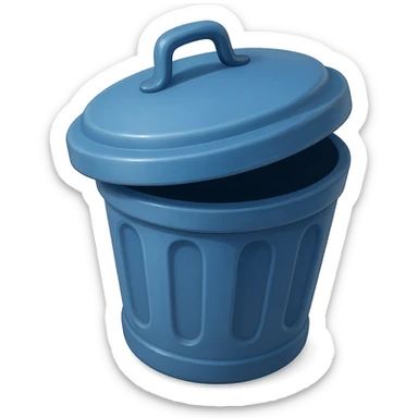 Draw a Pixar-style trash can. The view should be at an angle, as in the reference. Do not use the face, eye, and mouth. sticker