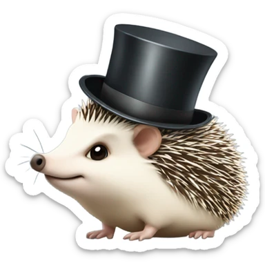 Hedgehog with a top hat sticker