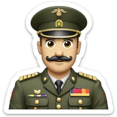 Militaire allemand portant une petite moustache et coiffé avec les cheveux plaqué sticker