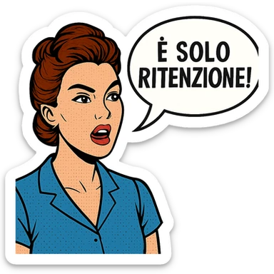 DONNA CHE DICE IN UN FUMETTO ALLA SUA DESTRA: "è SOLO RITENZIONE!" sticker