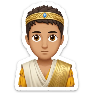 young evil jewish man with greek dress toga sticker