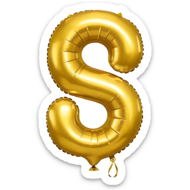 Gold foil number 24 ballons  sticker