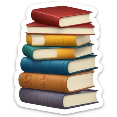 stack of books sticker