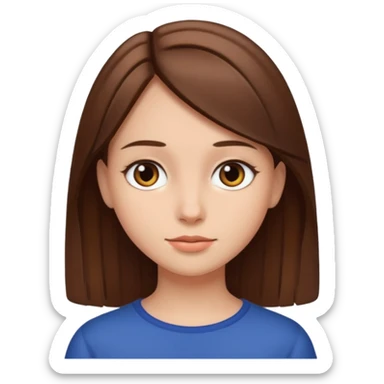 Girl with straight  brown hair￼ sticker