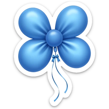 Make a cute balloon type fluffy bow of blue colour  sticker
