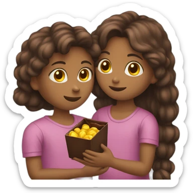 Boy giving chocolate to a girl sticker