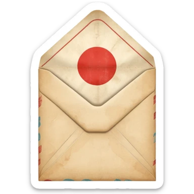 An ancient Japanese envelope sticker
